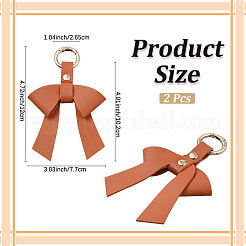 Bowknot PU Leather & Alloy Keychain&nbsp;KEYC-WH20026-05C