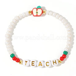 Teachers' Day Shell Round Beads Stretch Bracelets for Men Women&nbsp;KV5541
