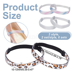 6 Sets 3 Style Glittered Resin Anti-Loose Shoelace for High-heeled Shoes&nbsp;AJEW-GO0001-07