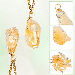 16Pcs Natural Citrine Pendants&nbsp;FIND-FG0001-59