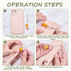 2Pcs Handmade Lampwork & ABS Plastic Imitation Pearl & Glass & Porcelain Mobile Straps&nbsp;HJEW-SW00267-06