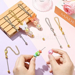 10Pcs 2 Colors Zinc Alloy Beadable Bar Pendant Decorations for DIY Crafts Jewelry Making&nbsp;AJEW-CJ0001-50