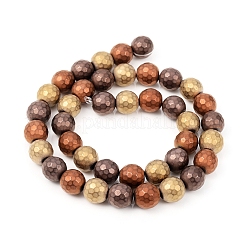 PVD Vacuum Plating Non-magnetic Synthetic Hematite Beads Strands&nbsp;X-G-F682-01B