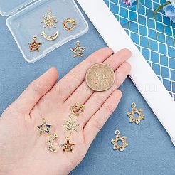 12Pcs 6 Style Alloy Rhinestone Pendants&nbsp;FIND-FH0002-72