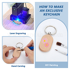 Beech Wood Keychains&nbsp;KEYC-WH0003-22P-1