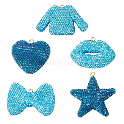 5Pcs 5 Styles Handmade Polymer Clay Pendants&nbsp;RB-BT0001-05B