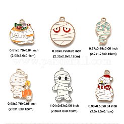 6Pcs 6 Styles Halloween Theme Alloy Enamel Pendants&nbsp;ENAM-FP0002-99