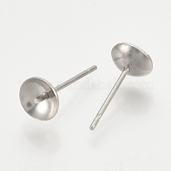 Non-Tarnish 304 Stainless Steel Stud Earring Findings&nbsp;X-STAS-T019-6