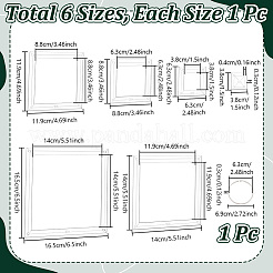 6Pcs 6 Styles Transparent Acrylic Sewing Template&nbsp;AJEW-NB0007-76C