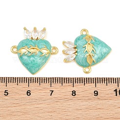 Brass Pave Clear Cubic Zirconia Connector Charms&nbsp;CU-CBA3D67-03G-03