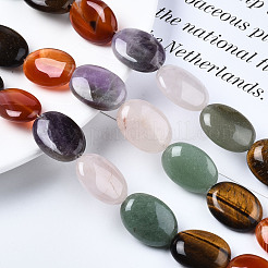 Natural Green Aventurine & Rose Quartz & Red Agate & Tiger Eye & Amethyst Beads Strands&nbsp;G-S364-095