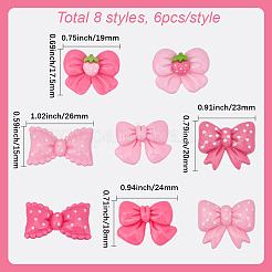 48Pcs 8 Styles Opaque Resin Cabochon&nbsp;RESI-BM0001-03