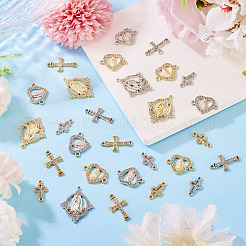 40Pcs 8 Styles Alloy Crystal Rhinestone Connector Charms and Pendants&nbsp;FIND-TA0009-27