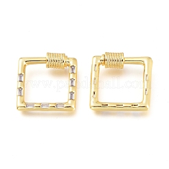Brass Micro Pave Cubic Zirconia Screw Carabiner Lock Charms&nbsp;KK-M206-20G-01