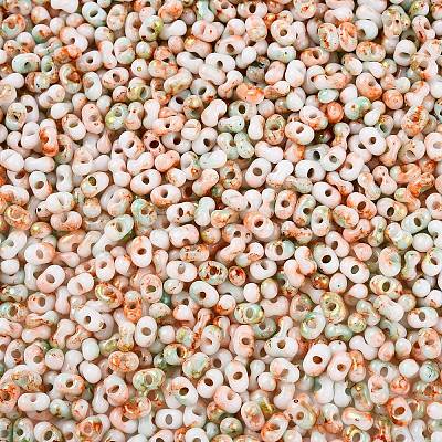 Two Tone Baking Paint Glass Seed Beads&nbsp;SEED-C003-01Q-1