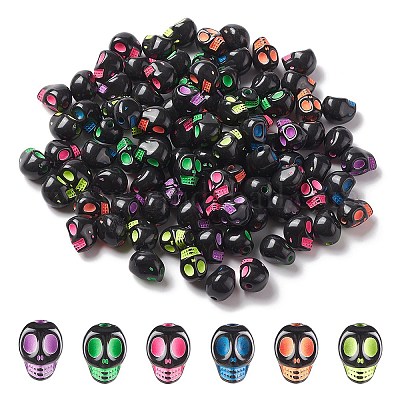 Opaque Black Acrylic Beads&nbsp;MACR-YW0002-80-1