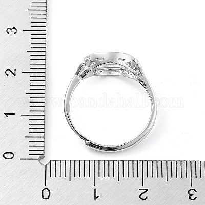 Flat Round Adjustable 925 Sterling Silver Ring Components&nbsp;STER-G042-02P-1