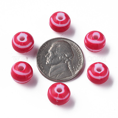 Opaque Striped Acrylic Beads&nbsp;MACR-S373-27D-03-1