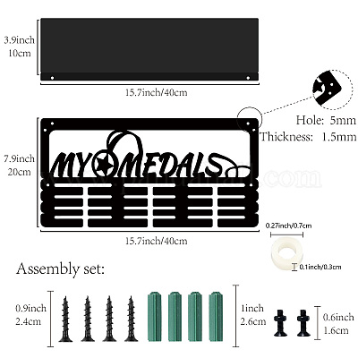 Rectangle Iron Medal Hanger Holder&nbsp;ODIS-WH0052-002-1