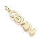 Brass Pendants, with Jump Rings, Cadmium Free & Lead Free, Long-Lasting Plated, Constellation/Zodiac Sign, Word, Gemini, 30x7x2mm, Hole: 4.5mm