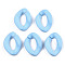 Opaque Spray Painted Acrylic Linking Rings, Quick Link Connectors, for Curb Chains Making, Twist, Light Sky Blue, 23x17x4.5mm, Inner Diameter: 13.5x7mm