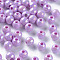 Opaque Acrylic Beads, AB Color Plated, Round, Violet, 6x5mm, Hole: 1.8mm, about 4400pcs/500g
