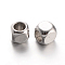 Cube Brass Spacer Beads, Cadmium Free & Lead Free, Platinum, 3x3x3mm, Hole: 2mm