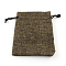 Polyester Imitation Burlap Packing Pouches Drawstring Bags, Sienna, 9x7cm