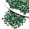 FGB 2-Hole Glass Seed Beads, Opaque Colours Lustered, Rectangle, Green, 4.5~5.5x2x2~2.5mm, Hole: 0.5~0.8mm, about 2000pcs/bag