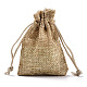 Polyester Imitation Burlap Packing Pouches Drawstring Bags&nbsp;X-ABAG-R005-9x7-15-4