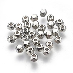 Alloy Spacer Beads, Screw Nut, Platinum, 3.5x2.5mm, Hole: 1mm