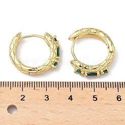 Brass Micro Pave Cubic Zirconia Hoop Earrings&nbsp;EJEW-A132-18G