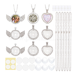 DIY Sublimation Blank Alloy Pendant Necklace Making Kit&nbsp;DIY-PH0022-70