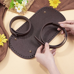 1Pc Oval PU Leather Knitting Crochet Bags Nail Bottom Shaper Pad&nbsp;DIY-TA0014-91C