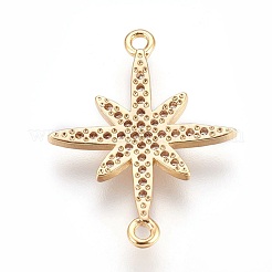 Brass Micro Pave Cubic Zirconia Links&nbsp;ZIRC-F088-003G