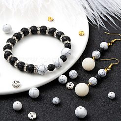 96Pcs Synthetic Howlite Round Beads Kit for DIY Jewelry Making&nbsp;DIY-FS0002-02