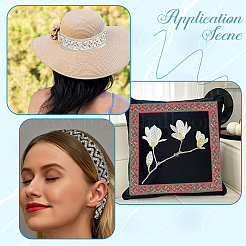 4 Colors Polyester Embroidery Lace Ribbon with Paillette&nbsp;OCOR-CY0004-54