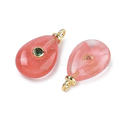 Cherry Quartz Glass Pendants&nbsp;KK-C251-01A-02