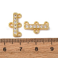 Rack Plating Brass Micro Pave Clear Cubic Zirconia Rectangle Chandelier Component Links&nbsp;LS-KKB-L215-037G