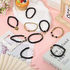 9Pcs 9 Styles Handmade Polymer Clay Heishi Beads Stretch Bracelets&nbsp;BJEW-WH0012-101B