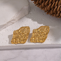 Textured Organic Shape 304 Stainless Steel Stud Earrings&nbsp;OD6068