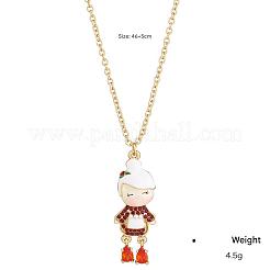 Christmas Alloy Enamel with Rhinestone Red Pendant Necklaces for Women&nbsp;FS-WGC0976-02