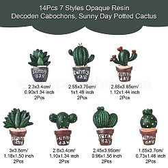 14Pcs 7 Styles Opaque Resin Decoden Cabochons&nbsp;RESI-YW0001-87