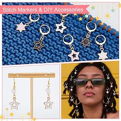 Alloy Enamel Star Pendant Locking Stitch Markers&nbsp;HJEW-AB00115
