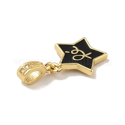 Brass Micro Pave Cubic Zirconia Pendants&nbsp;KK-B059-38G
