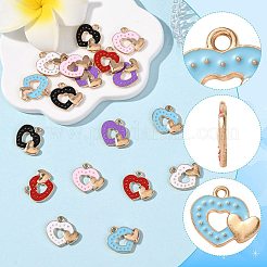 24Pcs 6 Colors Alloy Enamel Pendants&nbsp;ENAM-FS0004-35