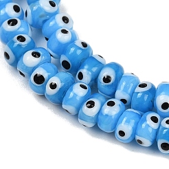 Handmade Evil Eye Lampwork Beads Strands&nbsp;LAMP-A007-02A-03