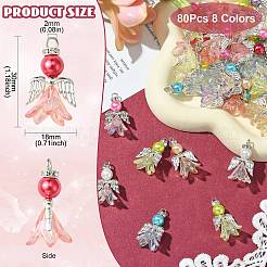 80Pcs 8 Colors Acrylic Alloy Pendants&nbsp;PALLOY-CJ00054