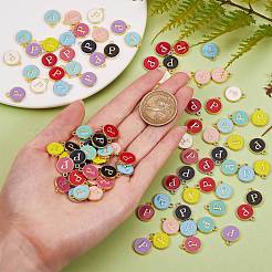 120Pcs 12 Colors Golden Plated Alloy Charms&nbsp;ENAM-SZ0001-64P