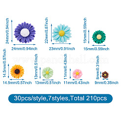 210Pcs 7 Style Resin Cabochons&nbsp;CRES-CD0001-02